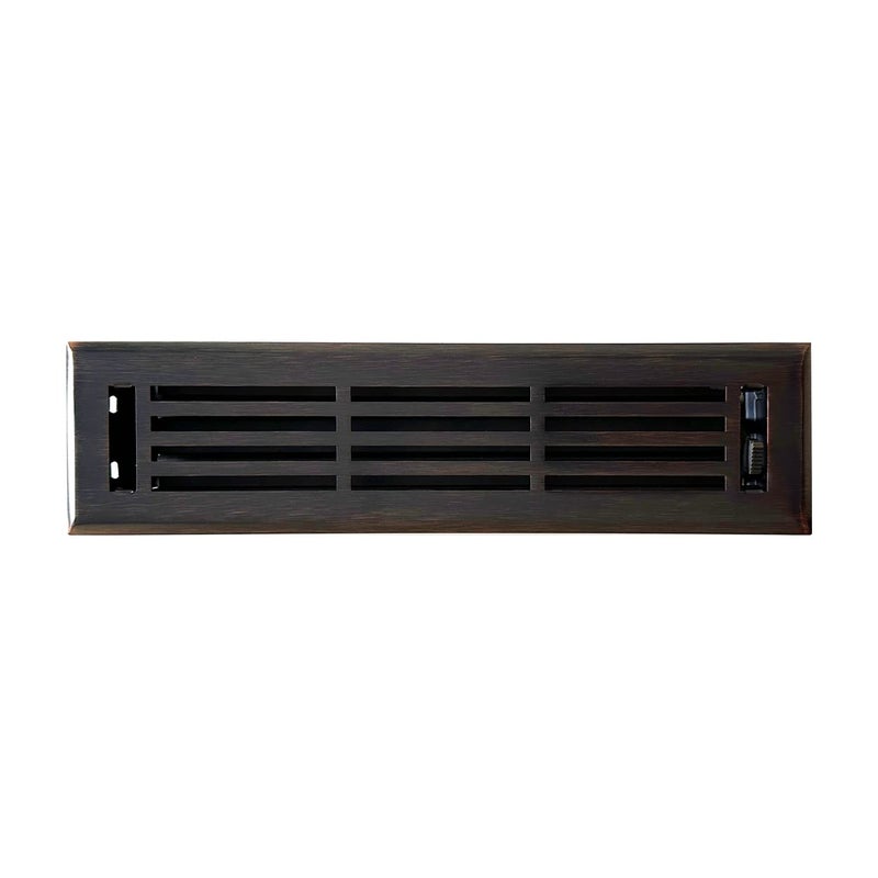 EMPIRE REGISTER CO 5100 - EMPIRE REGISTER CO، تصميم خطي، أغطية فتحات تهوية الأرضيات شديدة التحمل، مخمدات معدنية مرفقة. أغطية فتحات التهوية للأرضيات فقط. (الأرضية، برونز مطلي بالزيت، 2 × 12 بوصة (عبوة من قطعة واحدة)) - Image 1